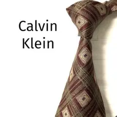 Calvin Klein カルバンクライン　ネクタイ　チェック　ボルドー系のサムネイル