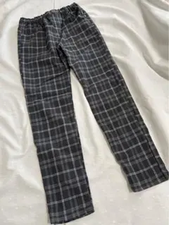 イッカ　チェック　ストレッチパンツ