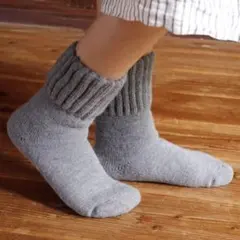 靴下 ブランケットソックス ルームソックス 1足組(グレー)