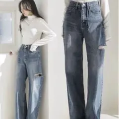 UNE MANSION ストレートデニム ダメージ加工のサムネイル