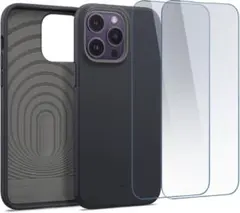 ❤️iPhone 14 Pro Max 用 ケース 強化ガラスフィルム付　ブラック