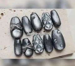 No.251/ネイルチップ　キルティング マグネット 黒