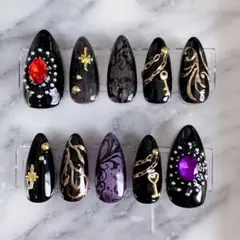 ツイステブレイジングジュエルモチーフネイル【匿名配送】【サイズオーダー】