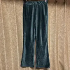 ダークグリーン コーデュロイ フレアパンツ
