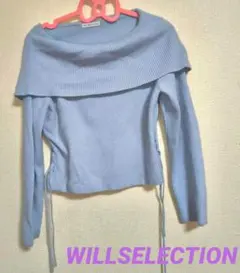WILL SELECTION オフショルダー ライトブルー セーターのサムネイル