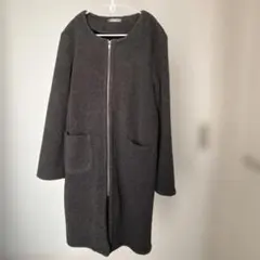 ノーカラーボアパーカー