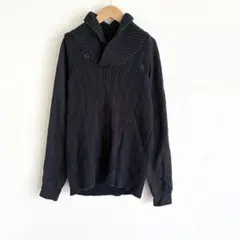 A1478 G-STAR RAW ショールカラー ニット セーター ネイビー M