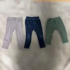 3点セット ベビー レギンス グレー ネイビー グリーン 90センチ 95センチ