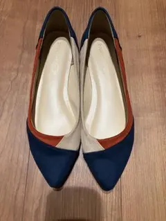 トリコロールパンプス 24.5cm