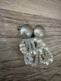 ゴールド×パール フープイヤリング 新品 上品 高見え