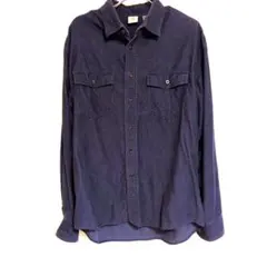 90年代 AIGLE コーデュロイシャツ パープルネイビー Lサイズのサムネイル