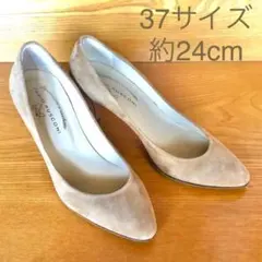 美品ファビオルスコーニ スエードパンプス ベージュ 37