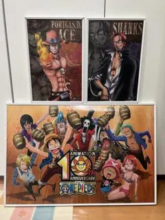 ONE PIECE 10周年記念パズル他2枚(完成品)