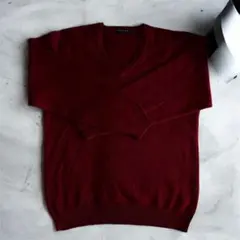 90s OLD UNIQLO ウール100% Vネック ニットセーター