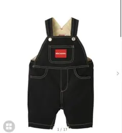 MIKI HOUSE ブラックオーバーオール Sサイズ