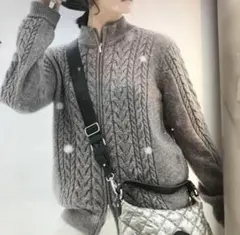 ディノスダーマ　大人のケーブルニットジャケット