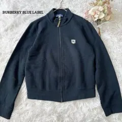 バーバリーブルーレーベル ジップパーカー M 黒系ノバチェック コットン