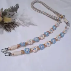 ショルダーストラップ 長さ調整 スマホショルダー お花 ハンドメイド マクラメ