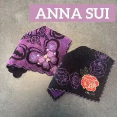 【 ANNA SUI 】アナスイ タオルハンカチ 薔薇柄 バラ