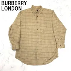 A7700 バーバリーロンドン ネルシャツ 長袖 綿 チェック ベージュ M