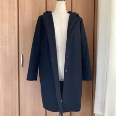 ROPÉ フード付き濃紺ロングコート