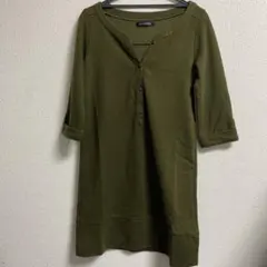 ユナイテッドアローズ　ワンピース　チュニック カーキ　冬　長袖　8部袖