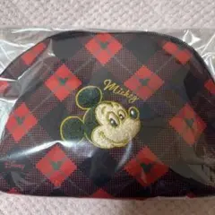 ミッキーマウス チェック柄ポーチのみ