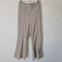 しまむら Lutique ルティーク センタープレス フレアパンツ ベージュ M