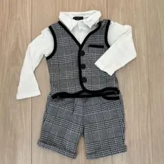 セレモニースーツ　90cm 白黒チェック