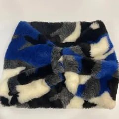 リバーシブルファーマフラー 青黒迷彩　スヌード