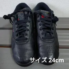 Reebok CLASSIC レザースニーカー オールブラック 美品24cm