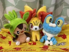 【送料込】ぬいぐるみポケモンPokemon fitハリマロン/フォッコ/ケロマツ