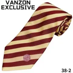 VANZON EXCLUSIVE　ネクタイ　ストライプ　ワンポイント　レッド