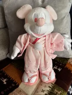 ミッキー ぬいぐるみ 和服 ピンク