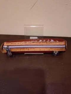 オロビアンコ　ペンケース　オレンジ　イタリア製　筆入れ