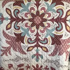 【中古品】状態 : まあ良い デザイナーズパッチワーク柄マルチカバー ゴム付き