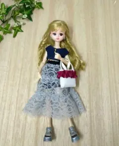 49.リカちゃん22cmドール服　シアースカートレイヤード４点のサムネイル