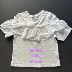RETRO GIRL ホワイト フリル Tシャツ Mサイズ