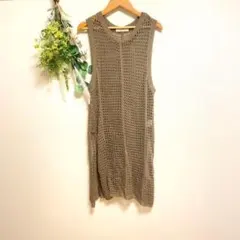 T0345 セポ　美品　ワンピース　M　茶色　レイヤード　ロング　ノースリーブ