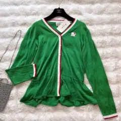 【新品タグ付き】PICCONE トリコロール フレアカーディガン ワッペン 長袖