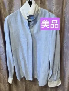 Maker's Shirt 長袖フレンチリネンシャツ ライトブルー (廃盤品)のサムネイル