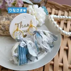 ✦専用✦ふんわり✽夏色ブルー♡軽やか*フリンジ✽引き揃え糸✽タッセル✽大人可愛い