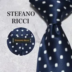 STEFANO RICCI ステファノリッチ ネイビー 総柄 ドット ネクタイ