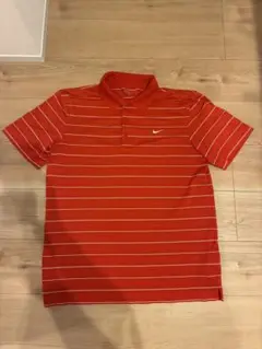 Nike Dri-FIT 赤 ストライプ ポロシャツ