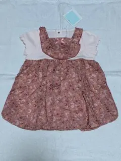 新品未使用　Bebe 花柄フリル半袖ワンピース 70-80