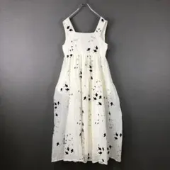 未使用品 Chesty ボリュームジャガード刺繍ワンピース 1 ホワイト