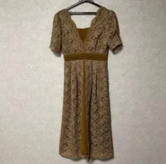 lilybrown ワンピース　レイヤード刺繍チュールワンピース