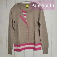 Paul Smithポール・スミス　薄手ニット　パールボタン　カーディガン風　M
