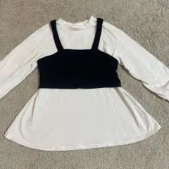 GU キッズ重ね着風 白黒 トップス