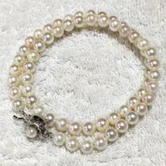 あこや パールネックレス テリ良し シルバー刻印 ホワイト 美品